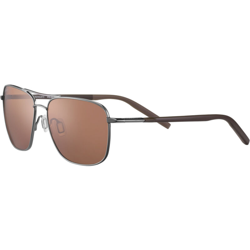SPELLO, Shiny Gunmetal with Dark Brown Inside Temple Tips-Mineral Polarized Drivers Cat 2 to 3, hi-res image number null